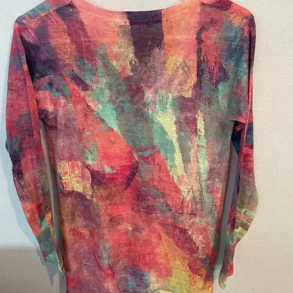 Soft surrounding lightweight multicolor pullover blouse - Picture 3 of 5